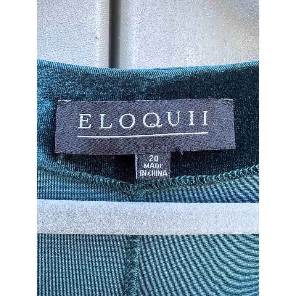 NWT Eloquii Velvet Cocktail Wrap Dress With Tie Hi Low Hem Emerald Green Size 20 - Picture 10 of 13